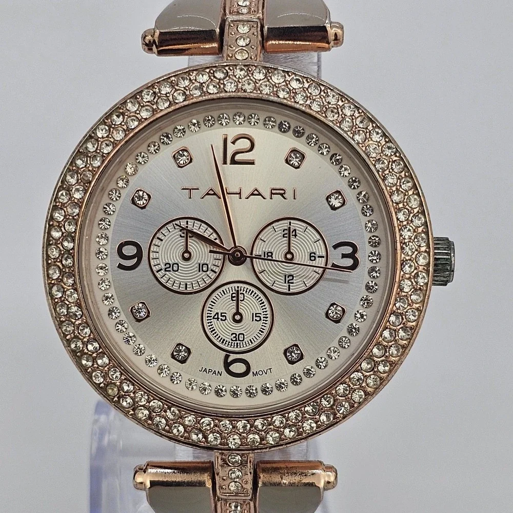 40MM Women's Watch Gray Dial Two Tone Bracelet Band 6.5